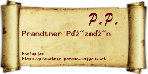 Prandtner Pázmán névjegykártya
